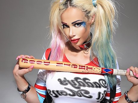 Watch Bad Girl Harley Queen Fucks Herself At Arkham Asylum video