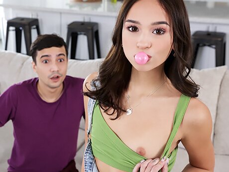 Watch Small Tits Petite Teen Pokes Fun With Her Step Brother video