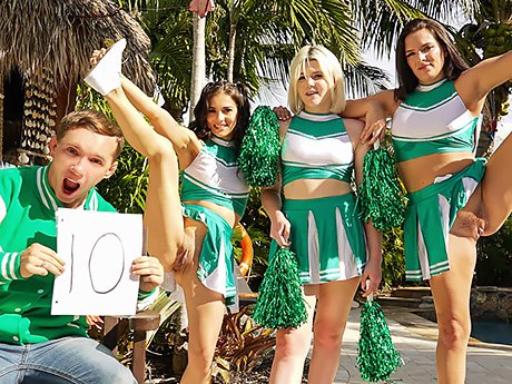 Watch Sofie - Three Young Cheerleaders Have Sex With Team Captain video