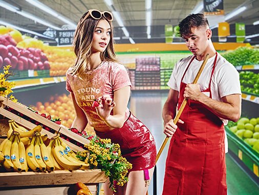 Watch Young Babe Loves Long Vegetables, But She Likes Real Dicks More video